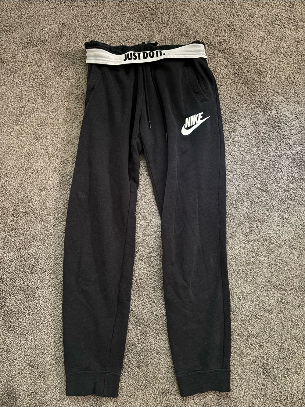 Nike Womens Sweatpants Foldover Logo Size Small